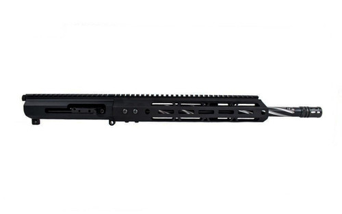 .300 Blackout AR 15 Side-Charging Upper Assembly - 16" Stainless and Black Nitride Fluted Heavy Barrel, 1:8 Twist Rate with 12" M-Lok Handguard