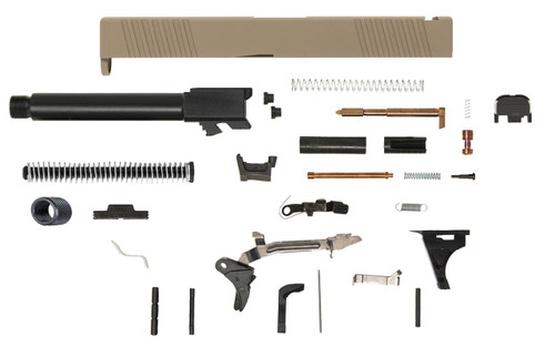 Glock® 17 Compatible Pistol Build Kit w/ FDE Front & Rear Serrated Slide 3