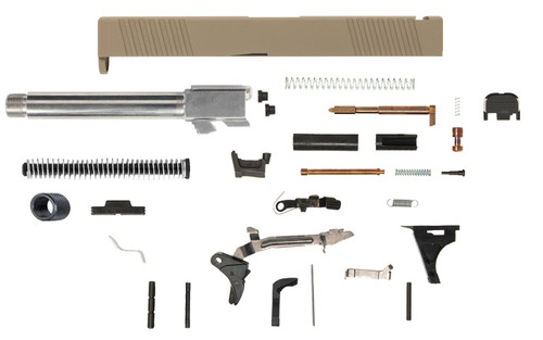 Glock® 17 Compatible Pistol Build Kit w/ FDE Front & Rear Serrated Slide 4