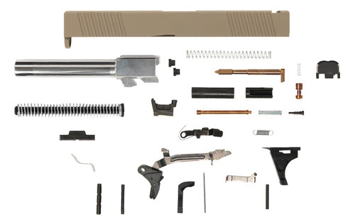 Glock® 17 Compatible Pistol Build Kit w/ FDE Front & Rear Serrated Slide 2