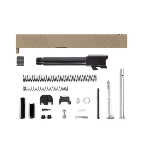 Complete Glock® 19 Compatible Rear Serration Slide - FDE w/ Black, Stainless Threaded or Non-Threaded Barrel 3