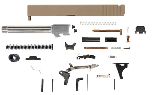 Glock® 17 Compatible Pistol Build Kit w/ FDE Rear Serrated Slide 4