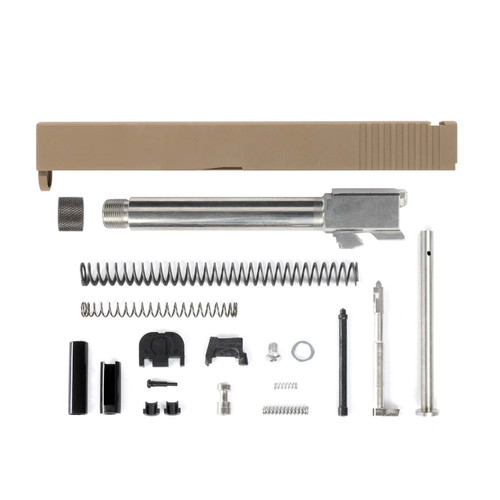 Complete Glock® 17 Compatible Rear Serration Only Slide - FDE w/ Stainless, Black, Threaded or Non-Threaded Barrel 4