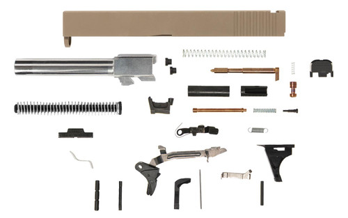 Glock® 17 Compatible Pistol Build Kit w/ FDE Rear Serrated Slide 2
