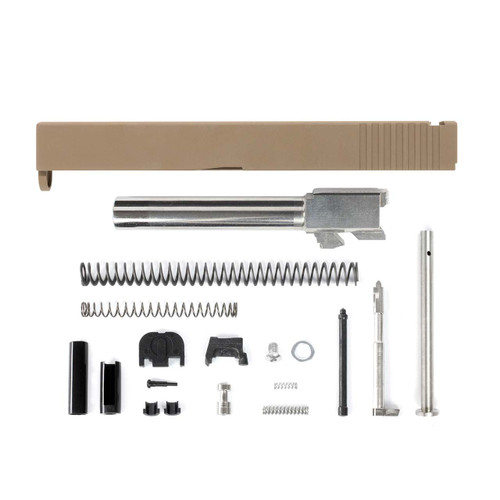 Complete Glock® 17 Compatible Rear Serration Only Slide - FDE w/ Stainless, Black, Threaded or Non-Threaded Barrel 2