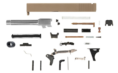 Glock® 19 Compatible Pistol Build Kit w/ FDE Rear Serrated Slide 4