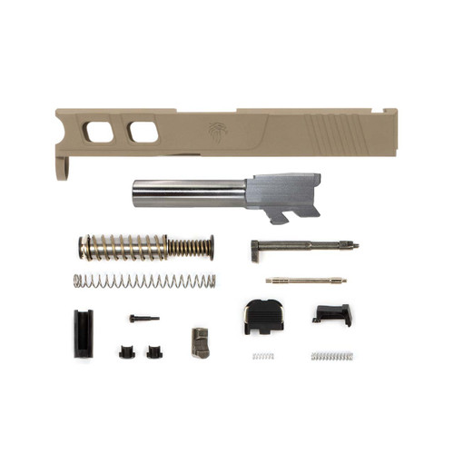Complete Glock 43 Compatible Slide (LFA Elite), FDE w/ Stainless Barrel