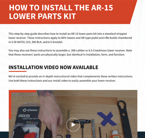 How to Install an AR-15 Lower Parts Kit - Downloadable Guide