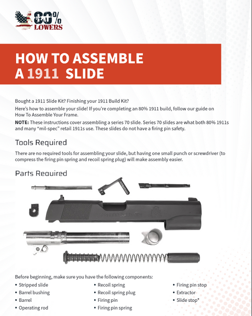 How to Assemble a 1911 Slide- Downloadable Guide